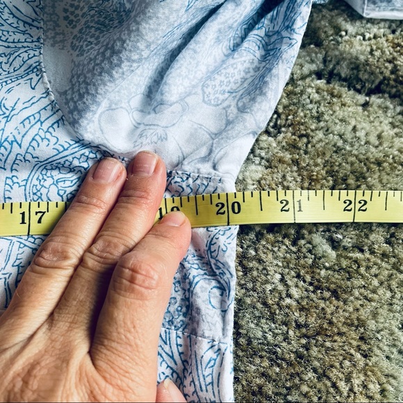 COLDWATER CREEK Blue & White Casual Blouse, Pin-tucks, Button-Down, M - Picture 12 of 15